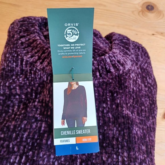 NWT! Orvis Chenille Sweater in colour 'plum' (5179) - Picture 2 of 7